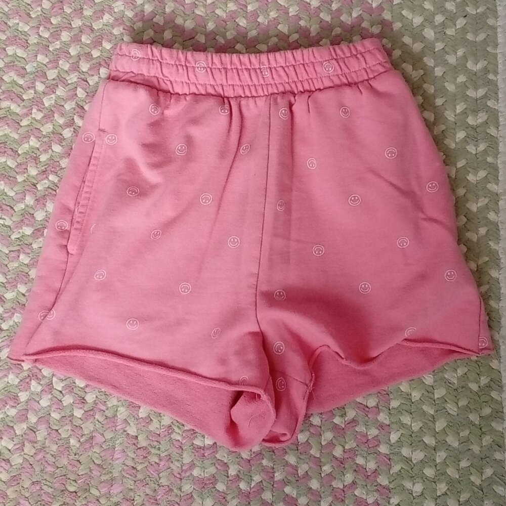 Pink smiley face shorts